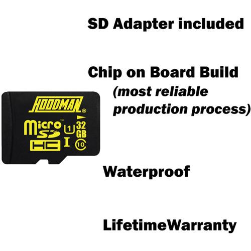Hoodman 32GB UHS-I microSDHC Memory Card with SD Adapter