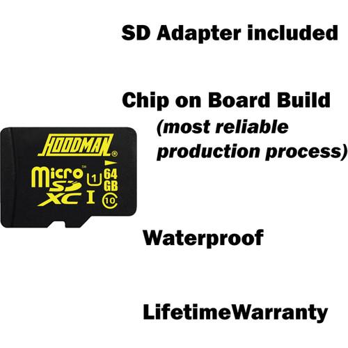 Hoodman 64GB UHS-I microSDXC Memory Card with SD Adapter