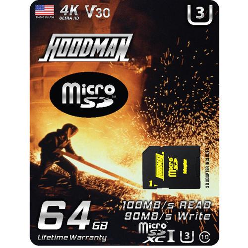 Hoodman 64GB UHS-I microSDXC Memory Card with SD Adapter