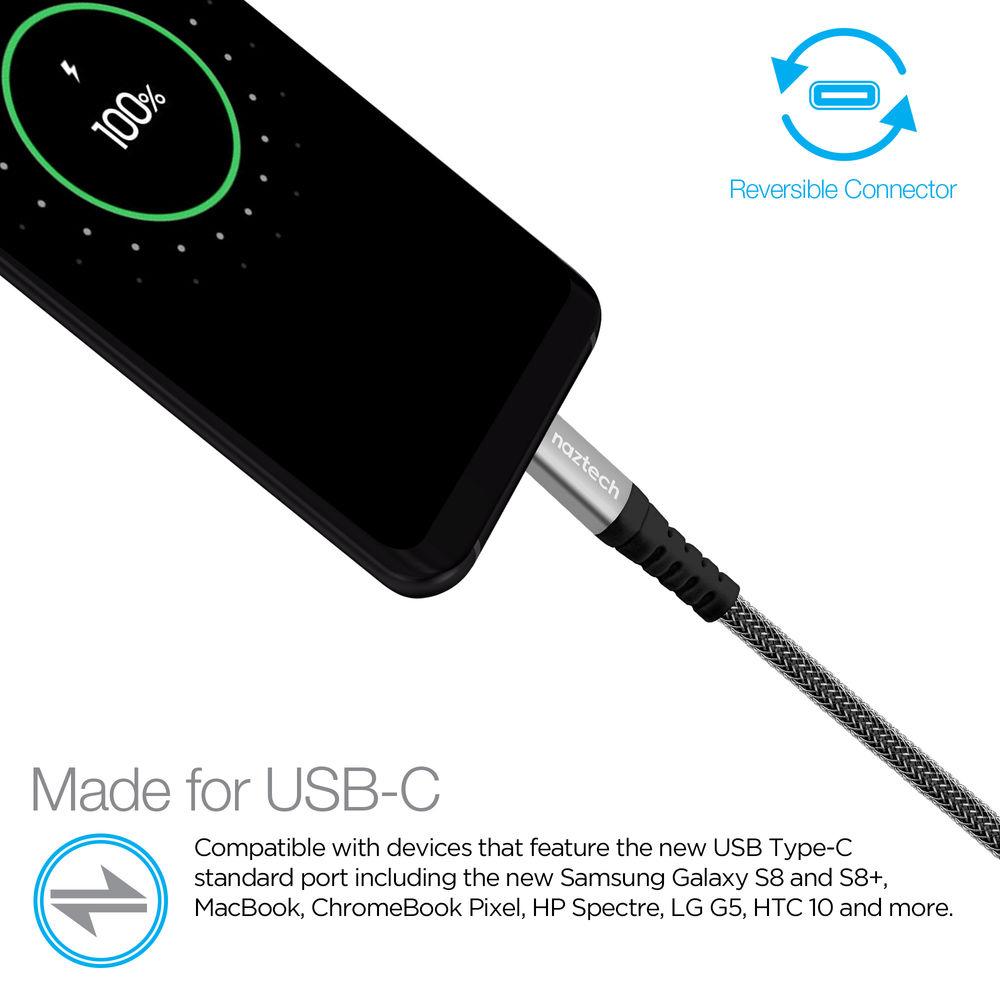 Naztech Braided USB Type-A to USB Type-C Charge Sync Cable