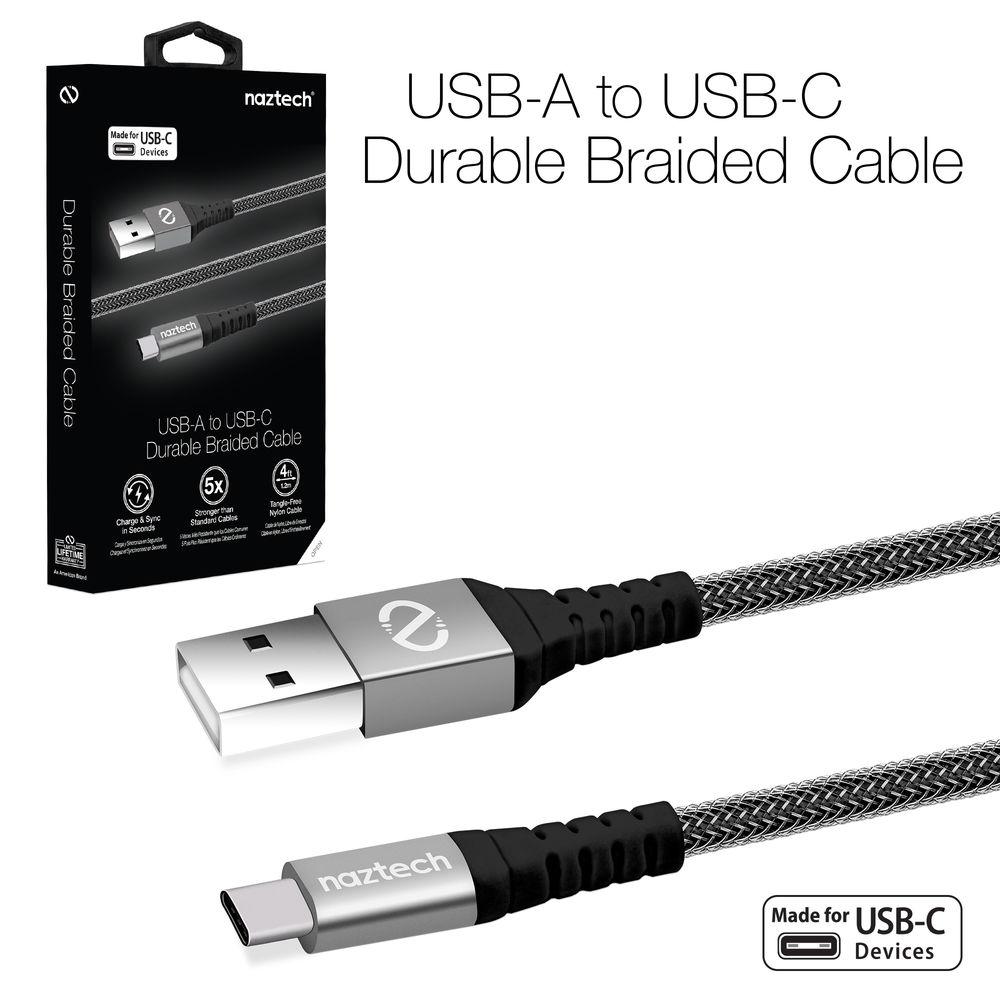Naztech Braided USB Type-A to USB Type-C Charge Sync Cable