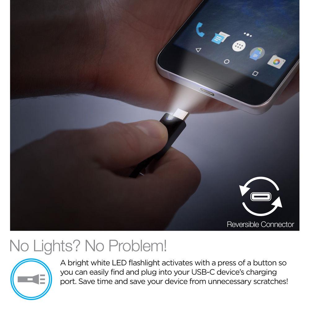 Naztech USB Type-C to Type-A Charge Sync Cable with LED Light