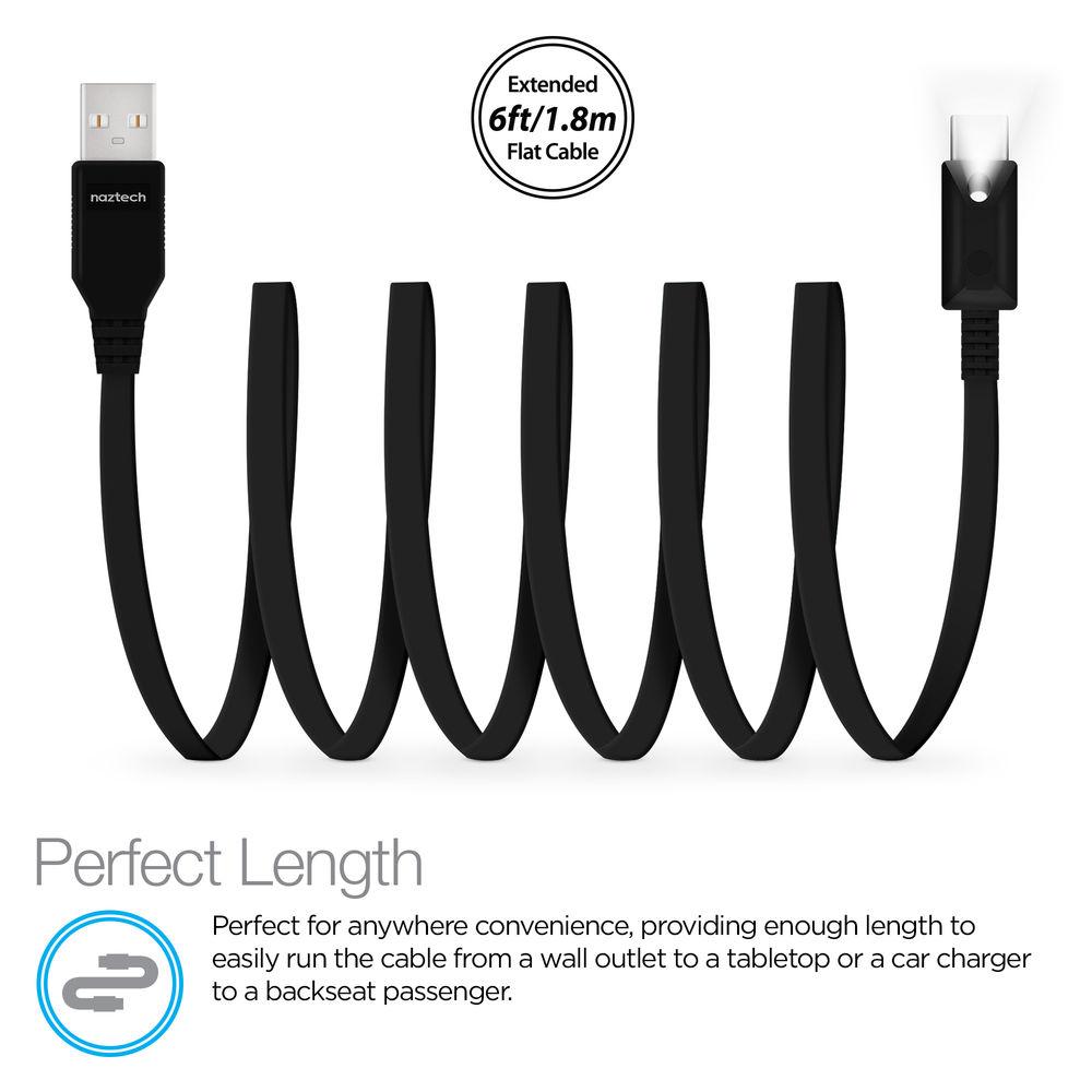 Naztech USB Type-C to Type-A Charge Sync Cable with LED Light