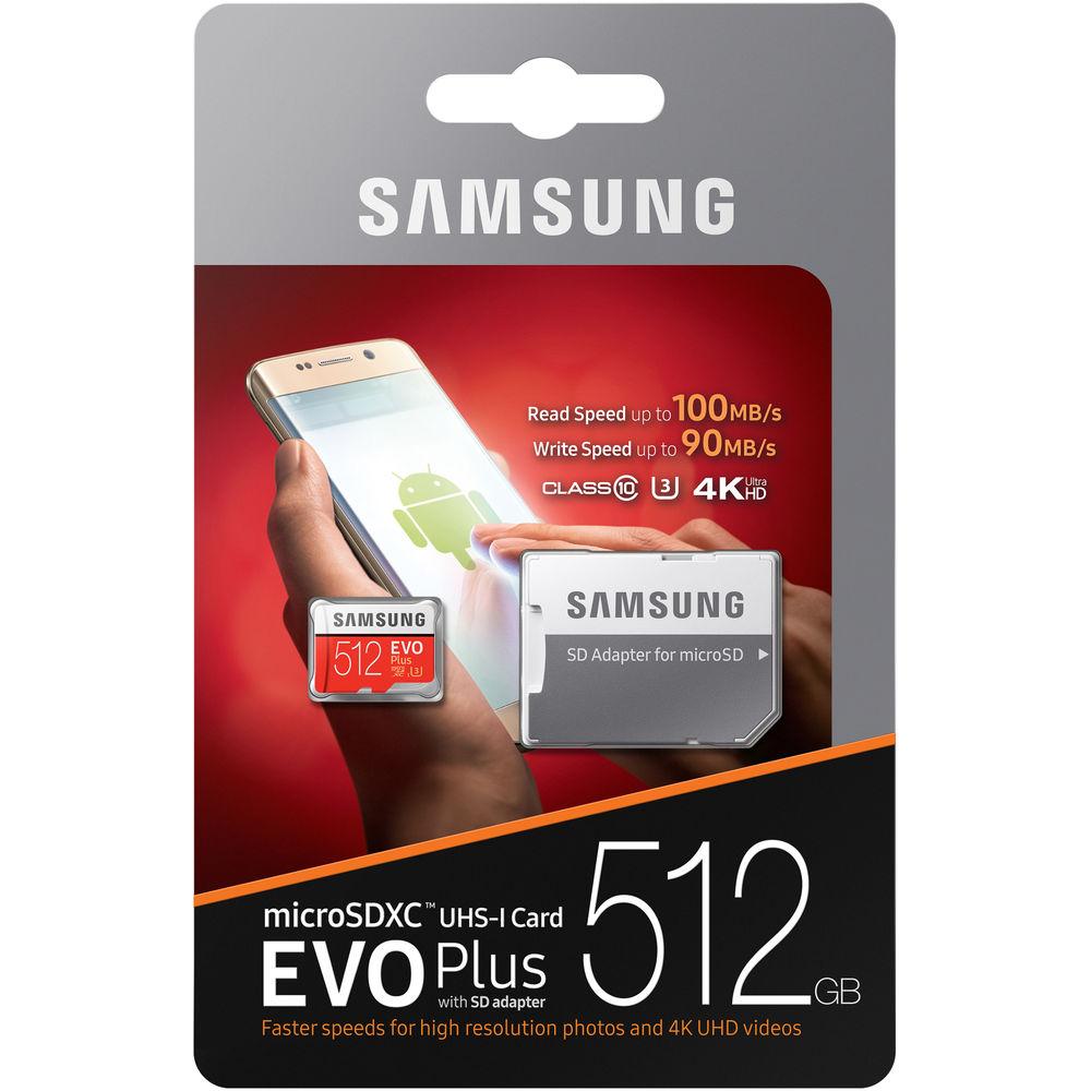 Samsung 512GB EVO Plus UHS-I microSDXC Memory Card with SD Adapter