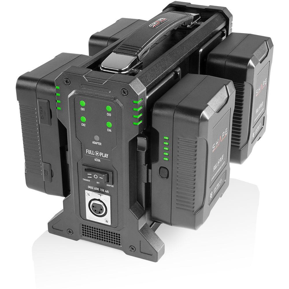 SHAPE FULL PLAY Intelligent 4-Bay V-Mount Battery Charger