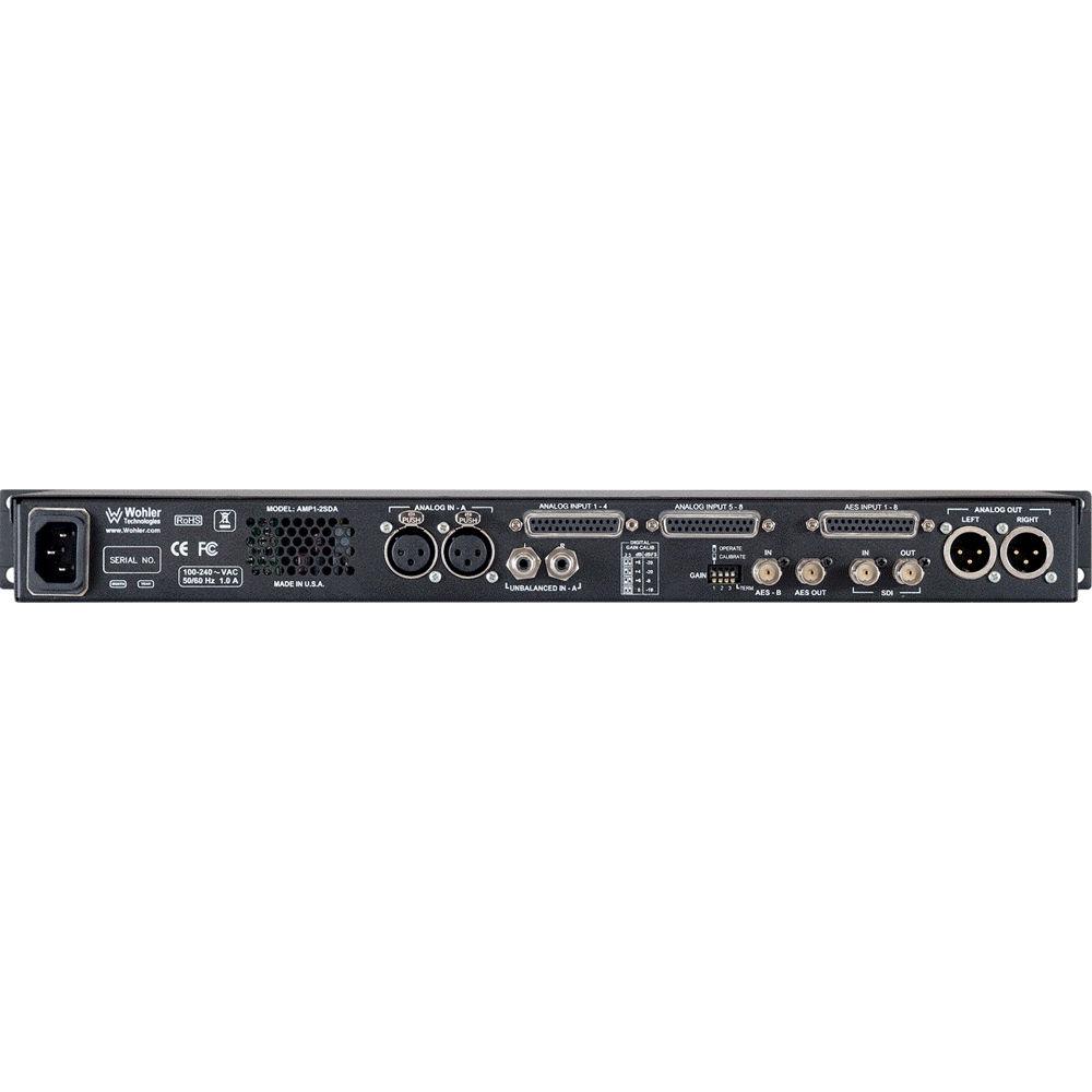 Wohler AMP1-2SDA 2-Channel Stereo Monitor with 3G HD SD-SDI, AES, and Analog Inputs with Additional Inputs