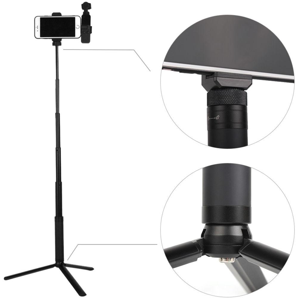 DigitalFoto Solution Limited Alloy Tripod Extend Stick Mobile Clamp Bracket Clamp System For DJI Osmo Pocket