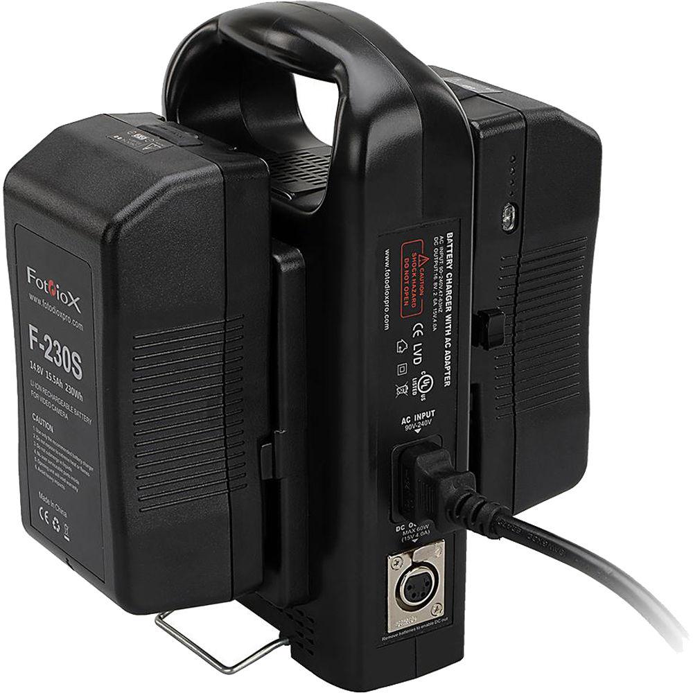 FotodioX Dual Position Battery Charger Kit with 2 Li-Ion 230Wh V-Mount Batteries
