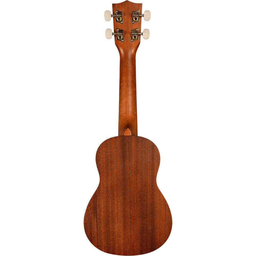 KALA Satin Mahogany Soprano Ukulele with Hawaiian Islands Laser-Etched Design