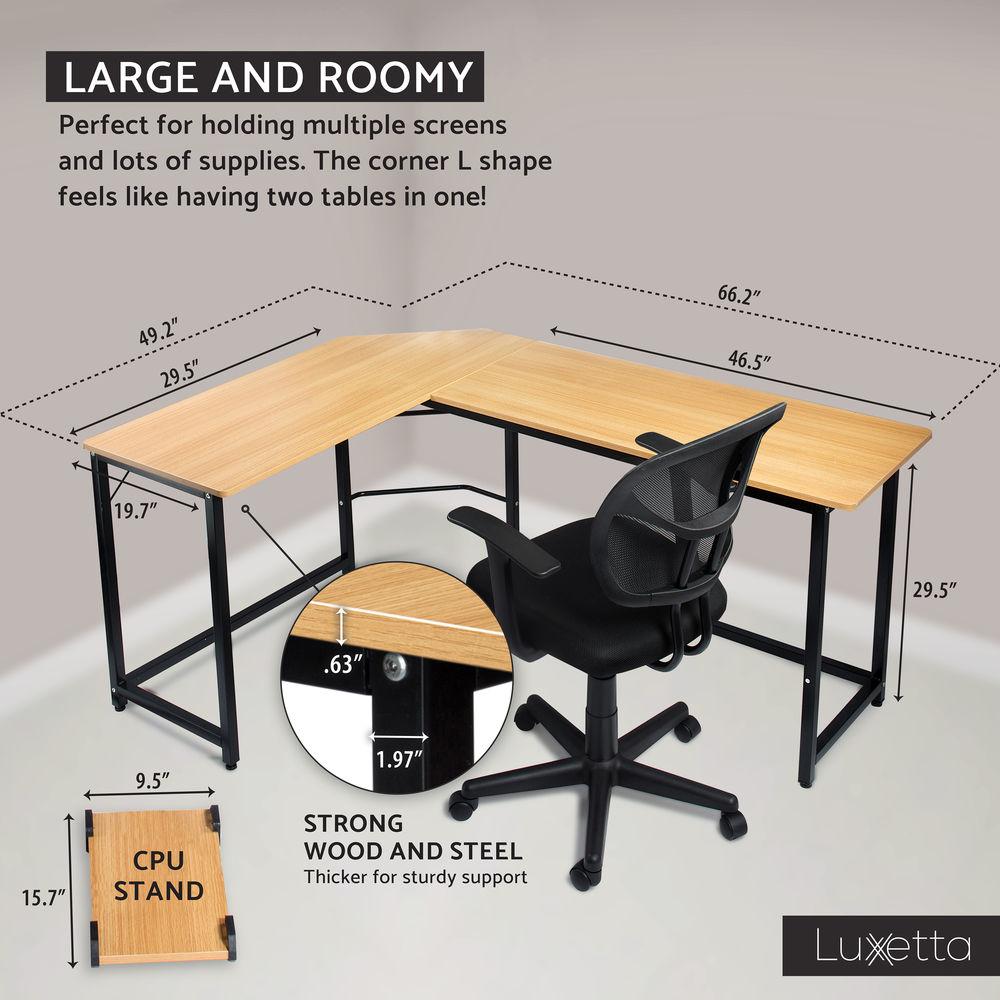 Luxxetta L-Shaped Office Computer Desk