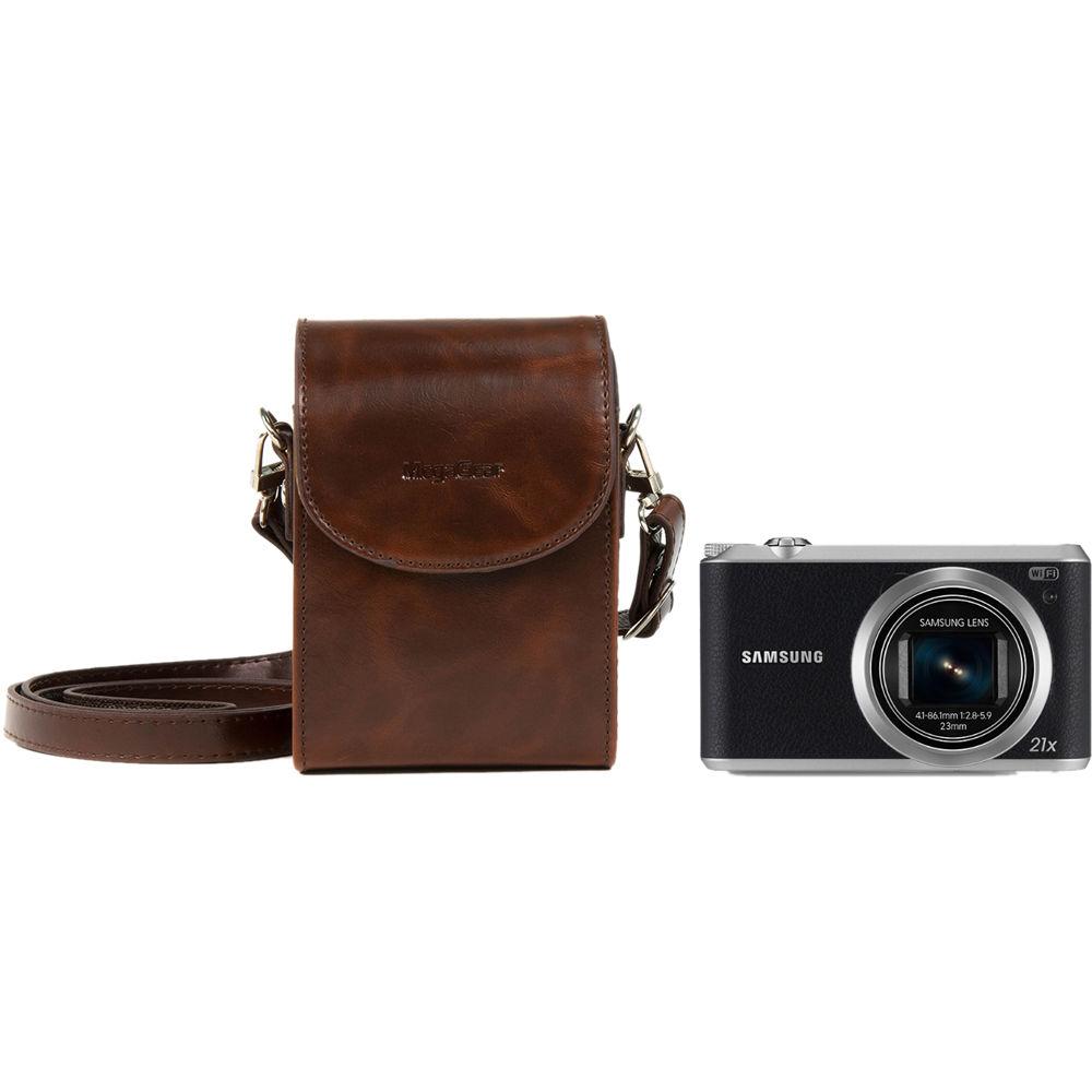 MegaGear Leather Camera Case with Strap for Samsung WB350F