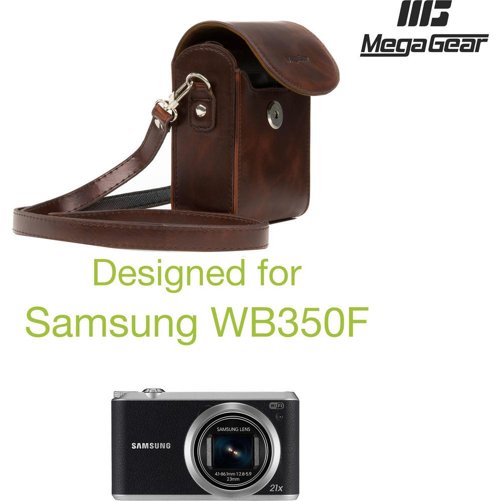 MegaGear Leather Camera Case with Strap for Samsung WB350F