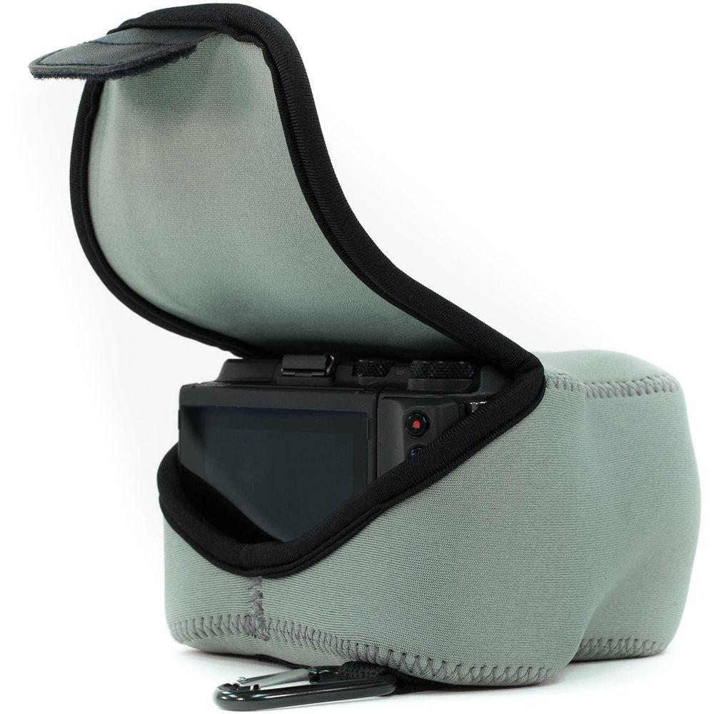 MegaGear MG1037 Ultra Light Neoprene Case with Carabiner for Canon EOS M5 with 15-45mm