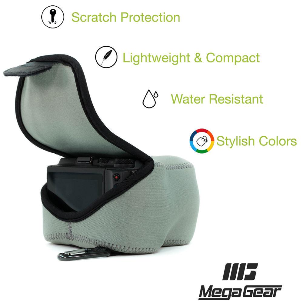 MegaGear MG1037 Ultra Light Neoprene Case with Carabiner for Canon EOS M5 with 15-45mm