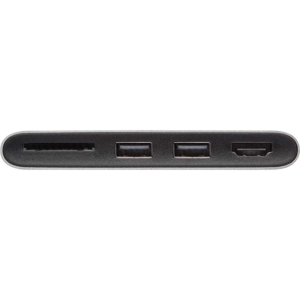 Moshi 2-Port USB 3.0 Type-C Multimedia Adapter Hub with HDMI Port and SDXC Card Reader