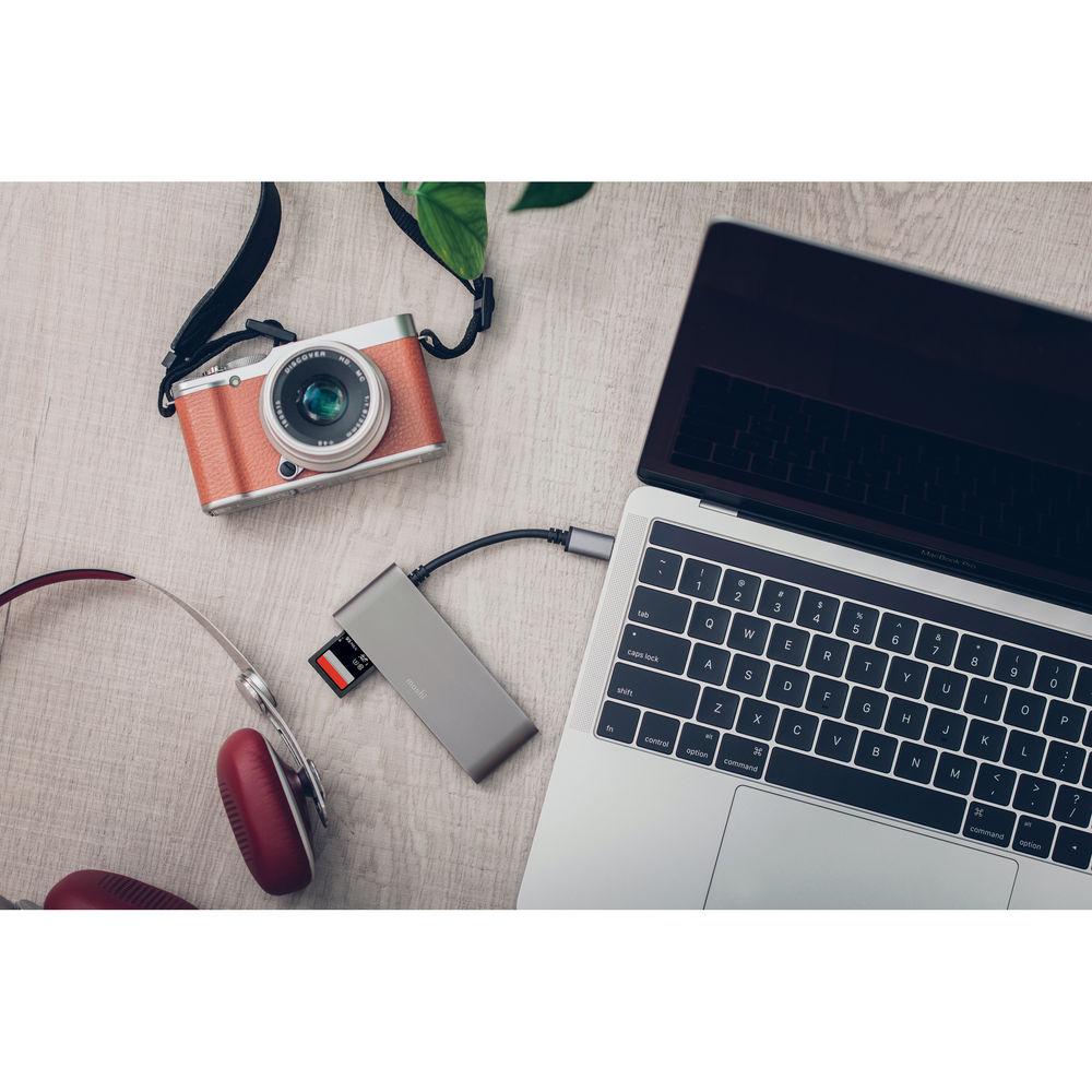 Moshi 2-Port USB 3.0 Type-C Multimedia Adapter Hub with HDMI Port and SDXC Card Reader