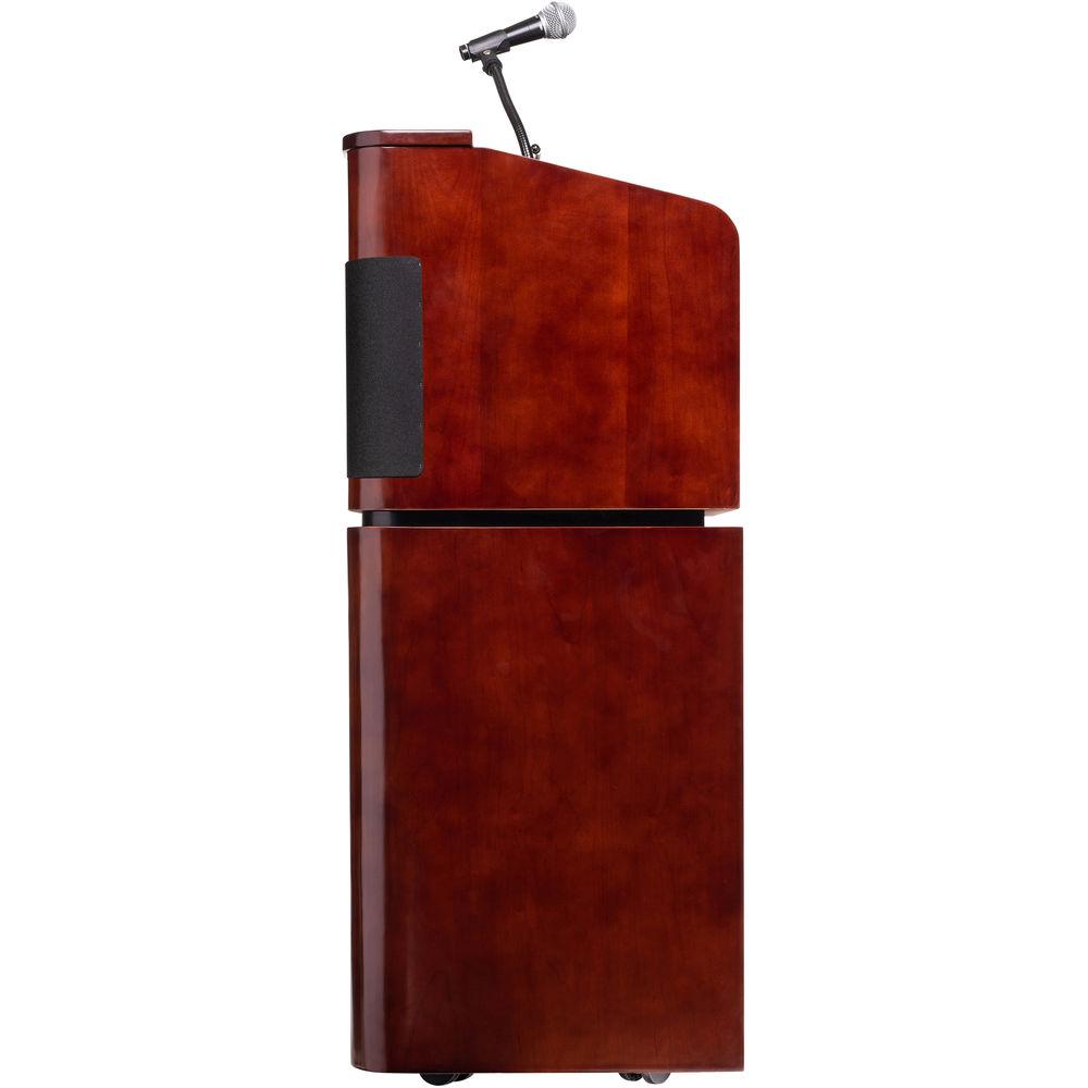Oklahoma Sound Veneer Contemporary Combo Table Lectern With Sound, Base And Rechargeable Battery