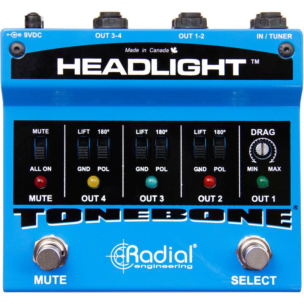Radial Engineering Headlight Guitar Amp Selector with 4 Outputs and Drag Control