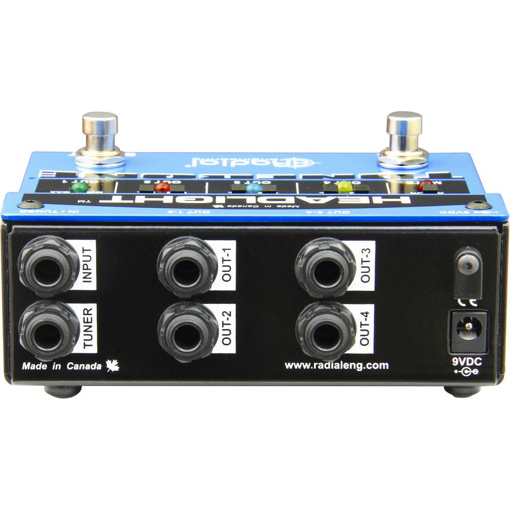 Radial Engineering Headlight Guitar Amp Selector with 4 Outputs and Drag Control