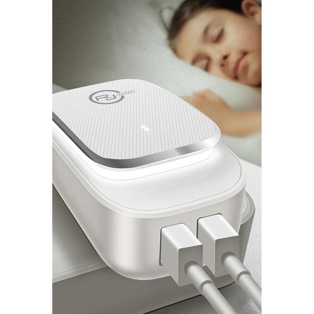 REVJAMS Smart Dual USB Travel Charger with LED Night Light