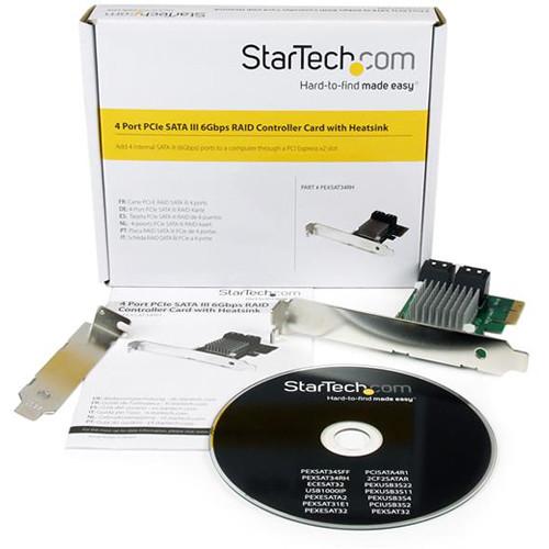 StarTech Startech.Com 4 Port PCI Express 2.0 Sata Iii 6GBPS Raid Controller Card With Hyperduo SSD Tiering