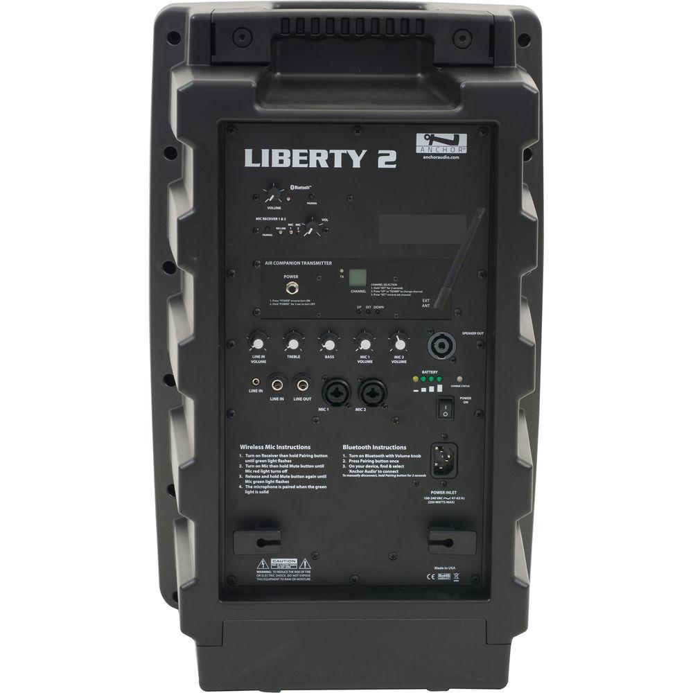 Anchor Audio LIB2-XU2 Liberty 2 Portable PA System with Bluetooth, AIR Transmitter & Dual Mic Receiver