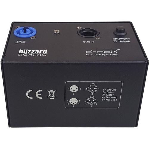 Blizzard 2-Fer 2-Way Power and DMX Signal Splitter