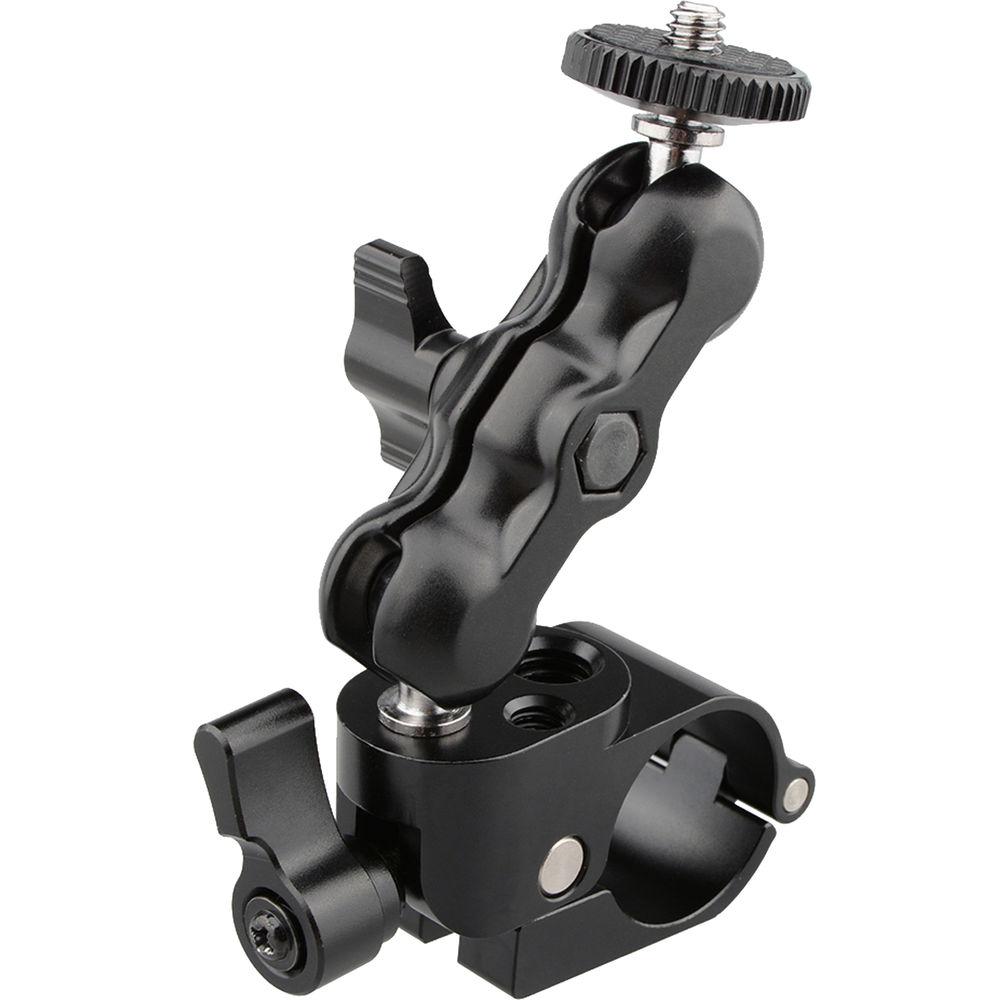 CAMVATE 1 4" 25mm Rod Clamp 360 Degree Swivel Monitor Mount Adapter with Two Black Adjustable Knobs