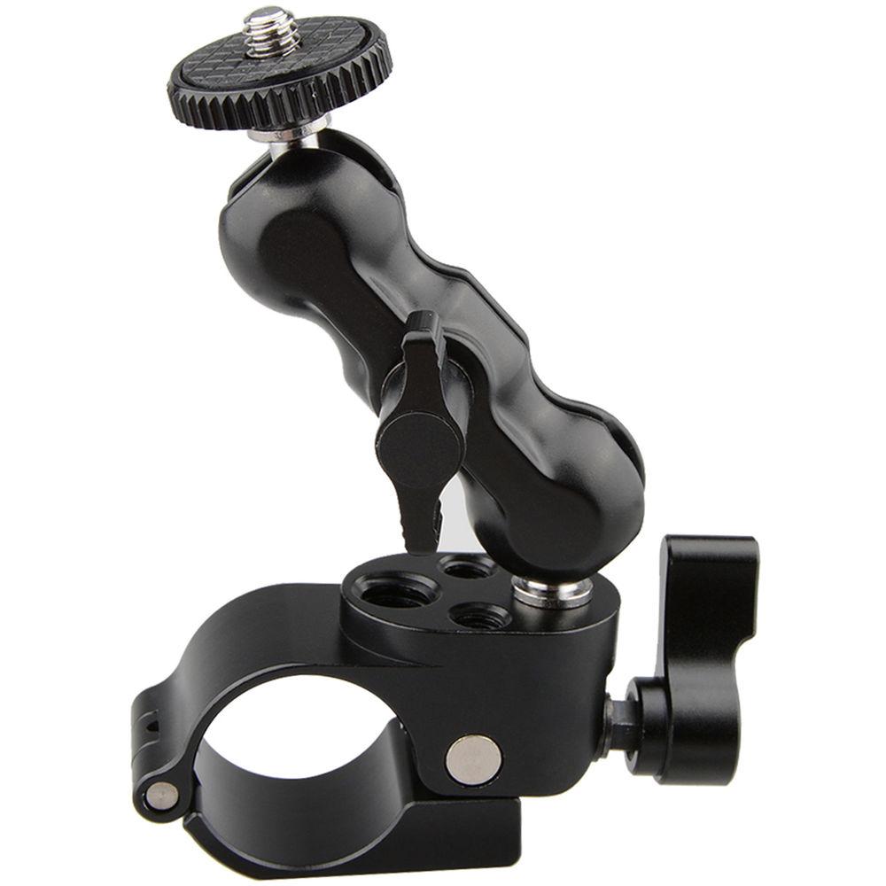 CAMVATE 1 4" 25mm Rod Clamp 360 Degree Swivel Monitor Mount Adapter with Two Black Adjustable Knobs