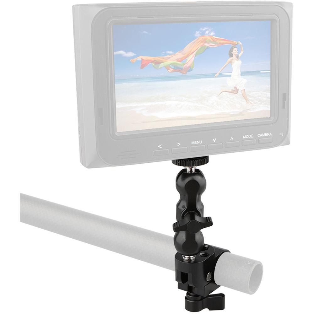 CAMVATE 1 4" 25mm Rod Clamp 360 Degree Swivel Monitor Mount Adapter with Two Black Adjustable Knobs