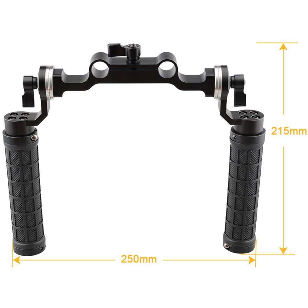CAMVATE ARRI-Style Rubber Rosette Handle Grip & 15mm Rod Clamp Railblock with ARRI Rosette for DSLR