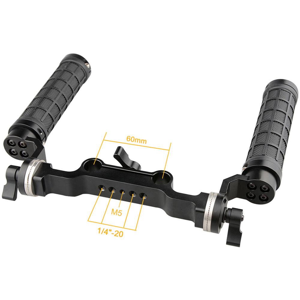 CAMVATE ARRI-Style Rubber Rosette Handle Grip & 15mm Rod Clamp Railblock with ARRI Rosette for DSLR