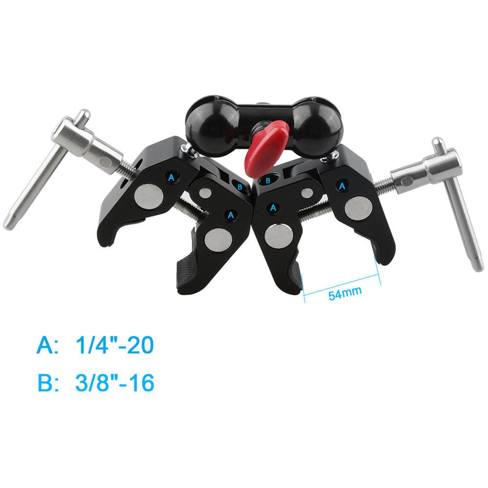 CAMVATE Articulating Magic Arm with 360° Swivel Ball Head & Two Super Clamps