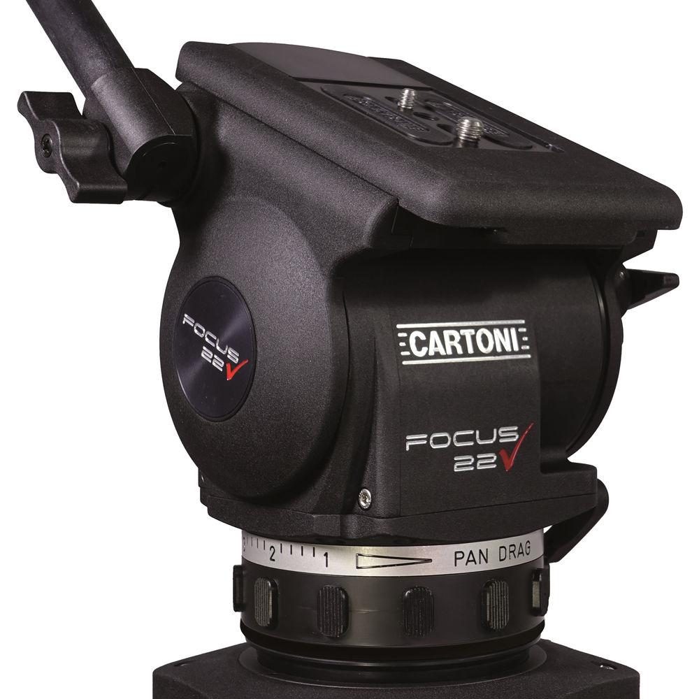 Cartoni Focus 22 Tripod System with 2-Stage Aluminum Legs, Mid-Level Spreader, and Bag