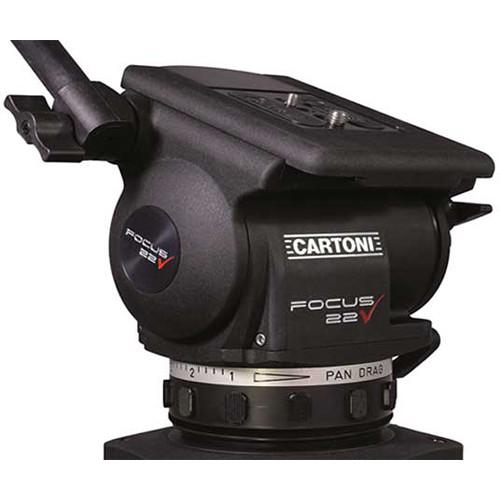 Cartoni Focus 22 Tripod System with 2-Stage Aluminum Legs, Mid-Level Spreader, and Bag