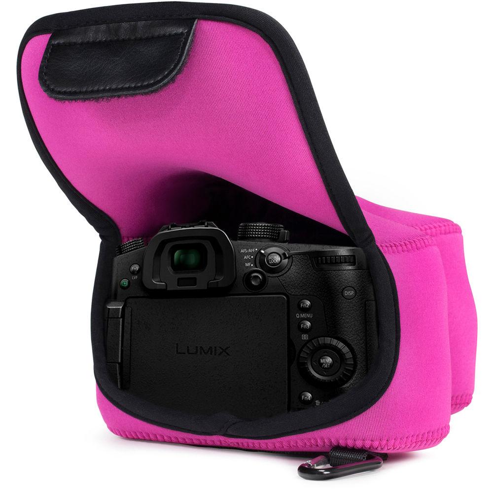 MegaGear Ultra-Light Neoprene Camera Case with Carabiner for Lumix DC-GH5 14-140mm