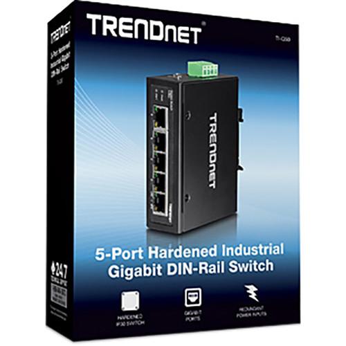TRENDnet TI-G50 5-Port Hardened Industrial Gigabit DIN-Rail Switch
