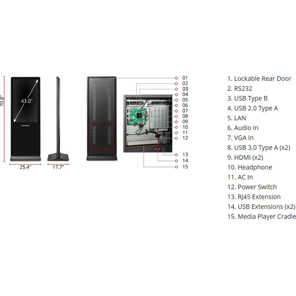 ViewSonic EP4320 43" Multimedia Digital ePoster Kiosk