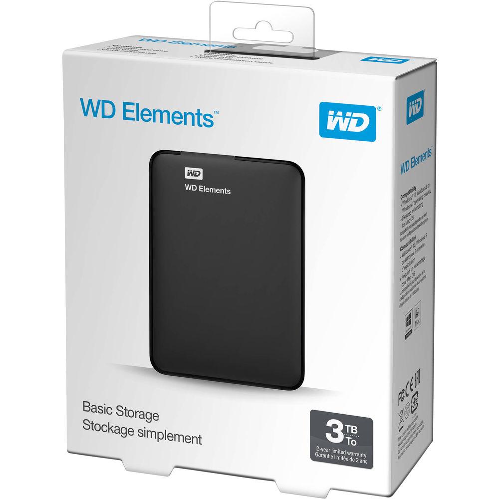 WD 3TB Elements Portable USB 3.0 External Hard Drive