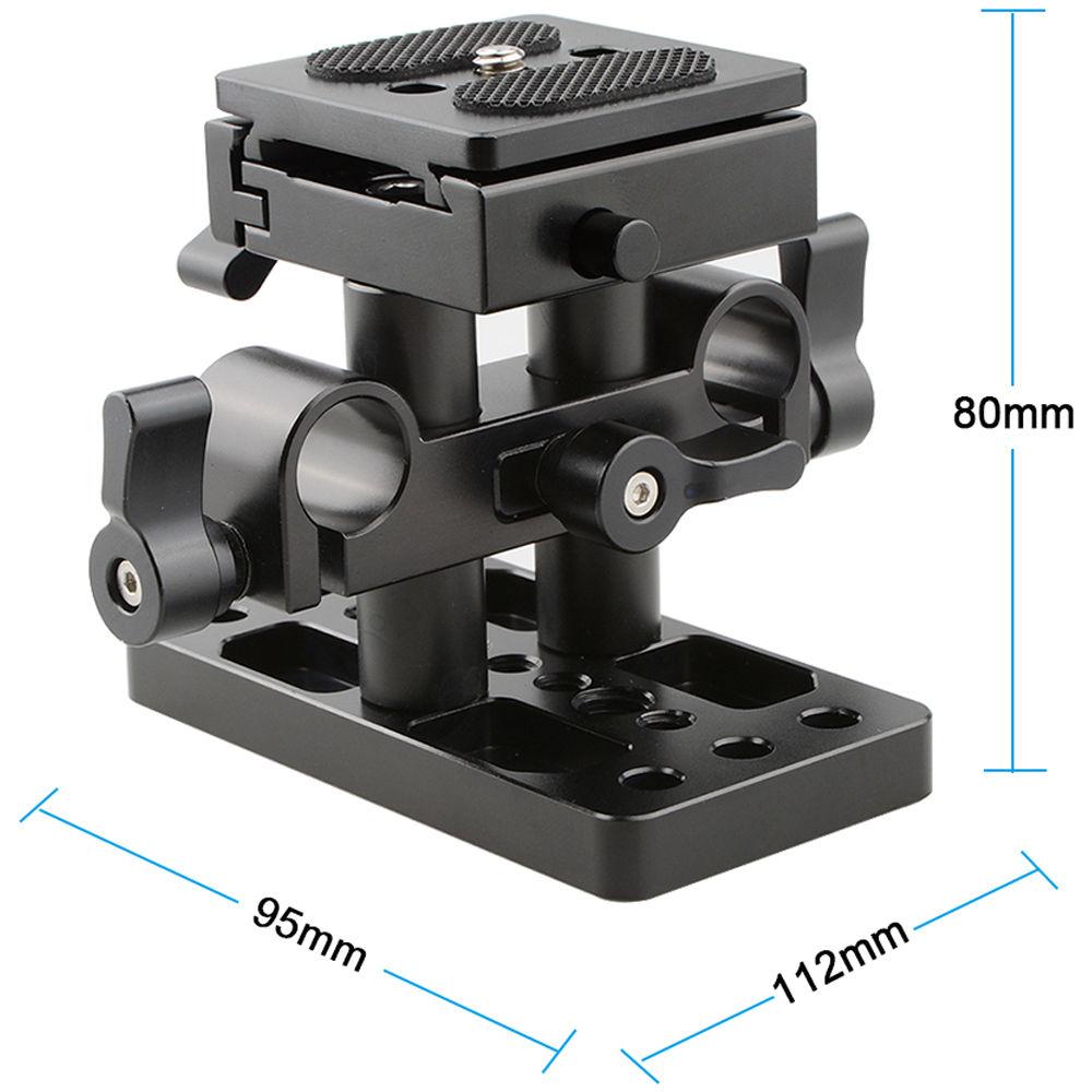 CAMVATE ARCA Style Quick Release Baseplate Pack with Height Adjustable Rod Clamp