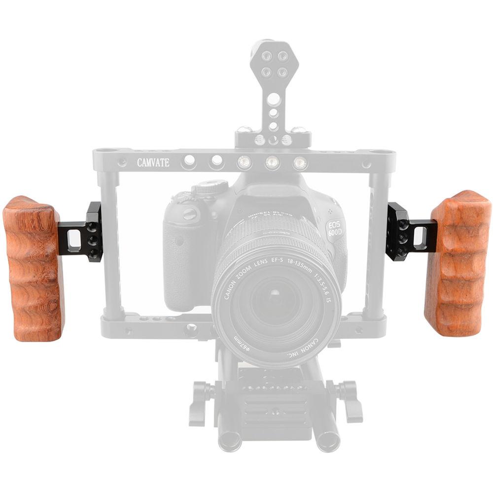 CAMVATE Left & Right Hand Wood Handle Grip for Panasonic GH Series Cages