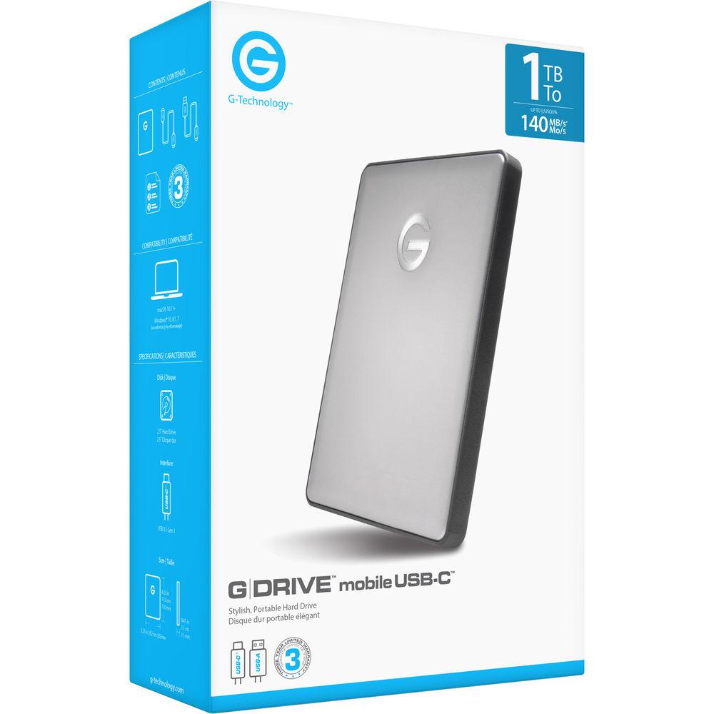 G-Technology 1TB G-DRIVE mobile USB 3.1 Gen 1 Type-C External Hard Drive