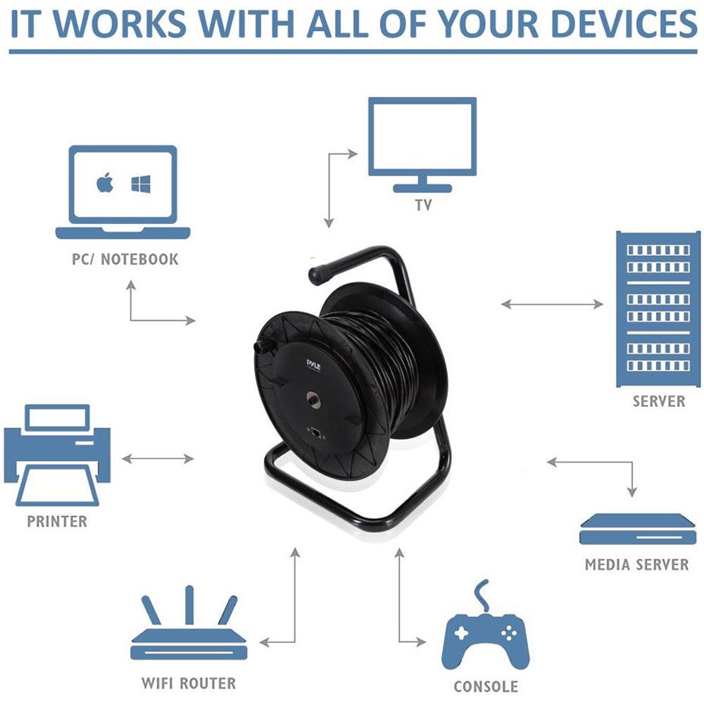 Pyle Pro PCATCBL75 Cat 5 Cable Extension Reel