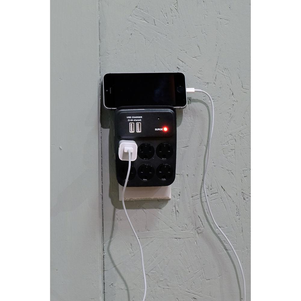 Bush Baby Stealth 6-Outlet Wall Tap with 1920 x 1080 Covert Camera