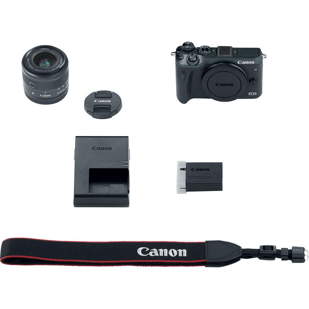 Canon EOS M6 Mirrorless Digital Camera with 15-45mm Lens Video Creator Kit