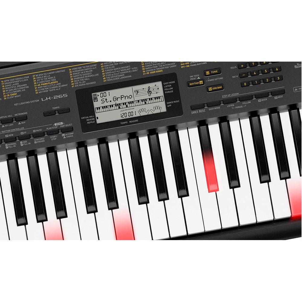 Casio LK-265 61-Key, Piano-Style Keyboard with Touch Response and Key-Lighting System