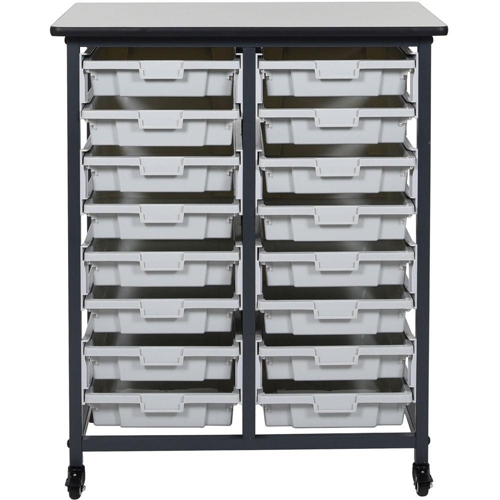 Luxor Double Row Mobile Bin Storage Unit