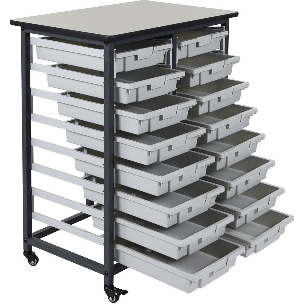 Luxor Double Row Mobile Bin Storage Unit