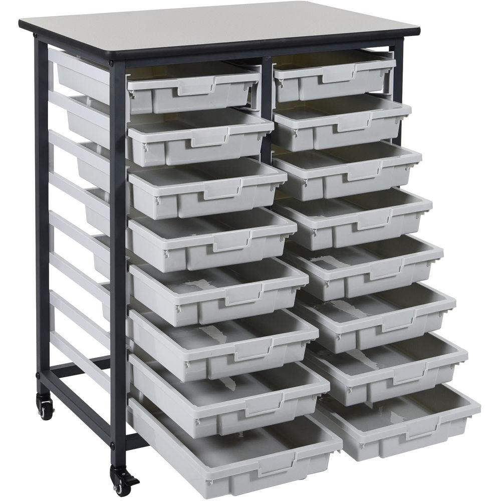 Luxor Double Row Mobile Bin Storage Unit