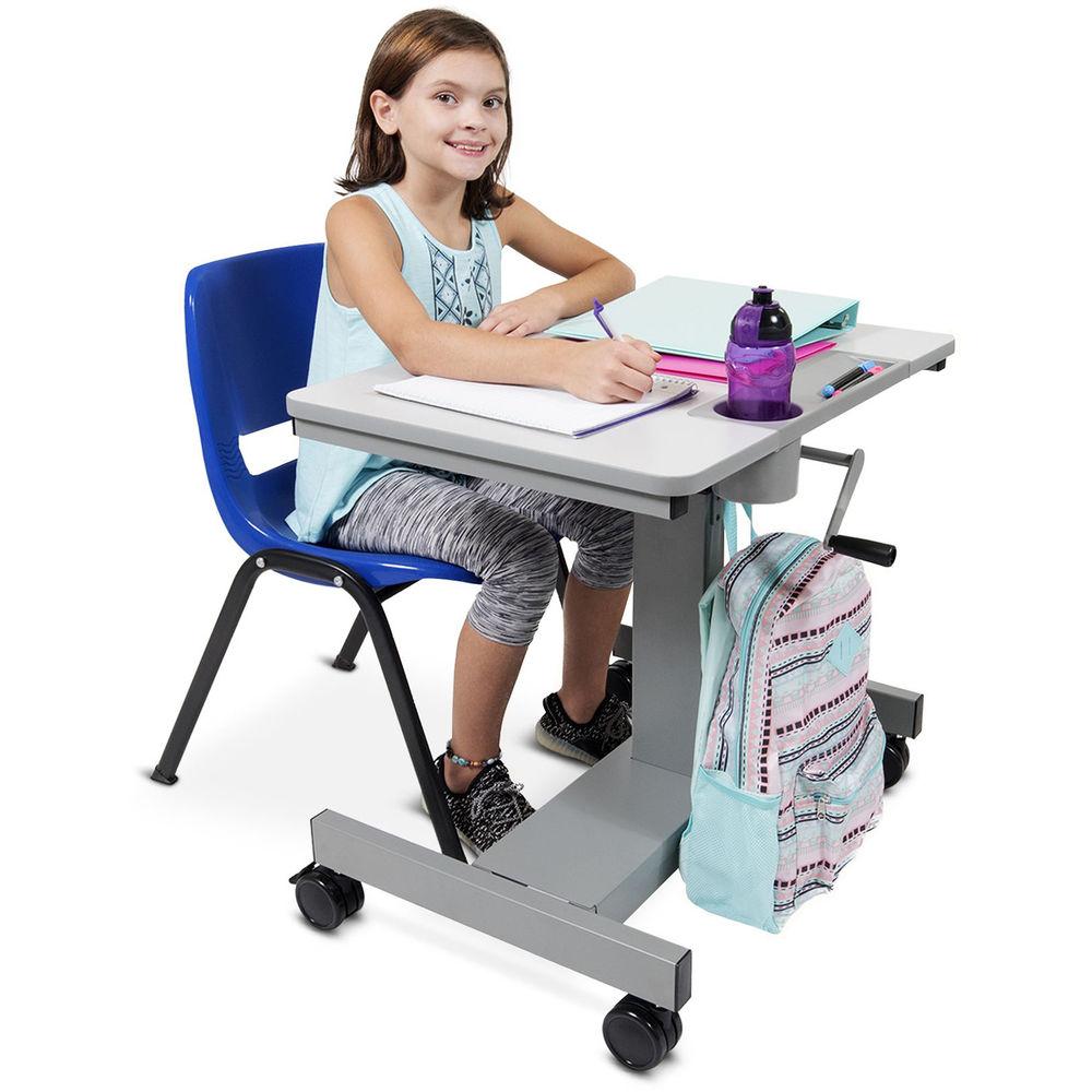 Luxor Sit Stand Student Desk with Crank Handle
